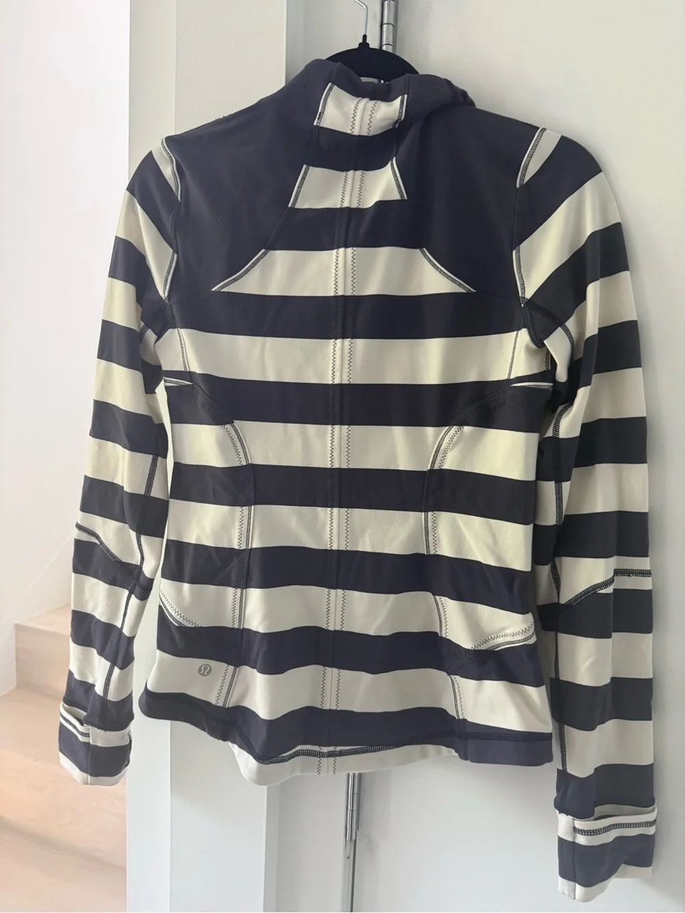 lululemon athletica navy and white striped zip-front jacket - Picture 2 of 4